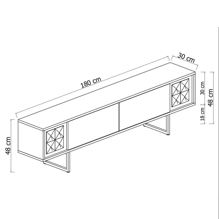Hanah Home Mueble para TV Gold Line Antracita y Dorado Hanah Home Mueble para TV Gold Line Antracita y Dorado
